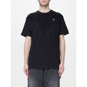 Philipp Plein Men Cotton T-Shirt With Pp Monogram Philipp Plein